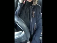 Sucking dirty butt plug while driving